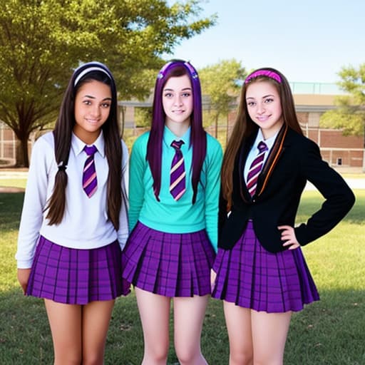  Three high school girls with magical powers