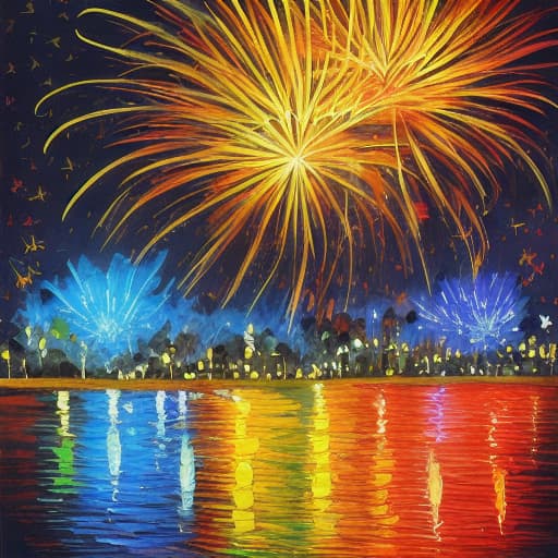  painting of fireworks