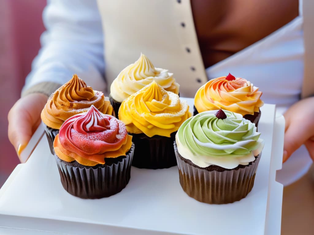  A minimalist, ultradetailed image of a child's hands covered in colorful icing, delicately decorating a cupcake with intricate swirls and patterns. The focus is on the tiny fingers meticulously creating edible art, emphasizing the connection between pastry and creativity in a visually captivating way. hyperrealistic, full body, detailed clothing, highly detailed, cinematic lighting, stunningly beautiful, intricate, sharp focus, f/1. 8, 85mm, (centered image composition), (professionally color graded), ((bright soft diffused light)), volumetric fog, trending on instagram, trending on tumblr, HDR 4K, 8K