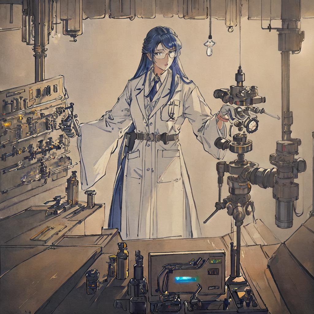  ((Masterpiece)), (((best quality))), 8k, high detailed, ultra-detailed. Progression-based avatars for employee performance system, Apprentice to Expert, levels 1-6, evolving attire and accessories, realistic style, a female avatar ((wearing a lab coat and safety goggles))), ((holding a microscope))), working in a state-of-the-art laboratory with ((advanced scientific equipment))), ((colorful chemical reactions))) happening in the background, ((bright fluorescent lighting))) hyperrealistic, full body, detailed clothing, highly detailed, cinematic lighting, stunningly beautiful, intricate, sharp focus, f/1. 8, 85mm, (centered image composition), (professionally color graded), ((bright soft diffused light)), volumetric fog, trending on instagram, trending on tumblr, HDR 4K, 8K