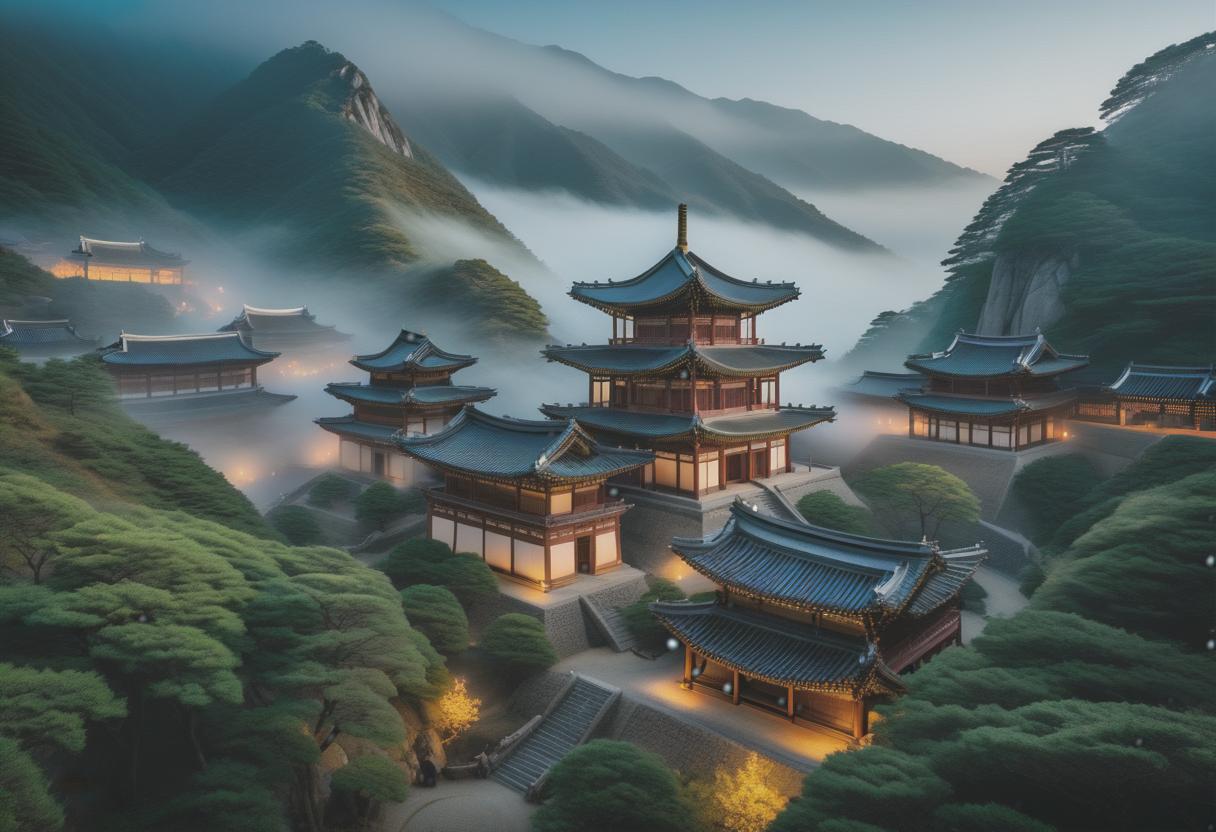  The Silla Kingdom was in South Korea. hyperrealistic, full body, detailed clothing, highly detailed, cinematic lighting, stunningly beautiful, intricate, sharp focus, f/1. 8, 85mm, (centered image composition), (professionally color graded), ((bright soft diffused light)), volumetric fog, trending on instagram, trending on tumblr, HDR 4K, 8K