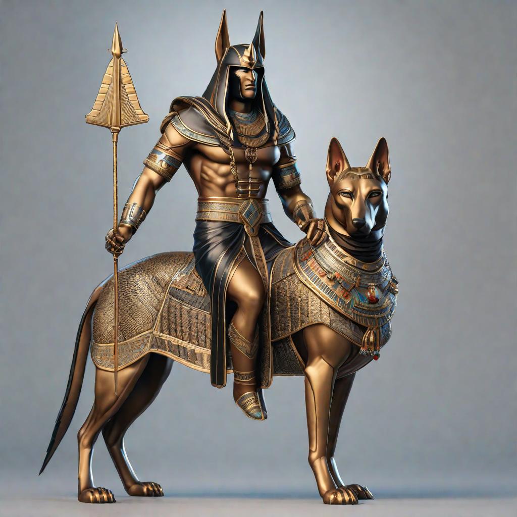  Anubis universal hyperrealistic, full body, detailed clothing, highly detailed, cinematic lighting, stunningly beautiful, intricate, sharp focus, f/1. 8, 85mm, (centered image composition), (professionally color graded), ((bright soft diffused light)), volumetric fog, trending on instagram, trending on tumblr, HDR 4K, 8K