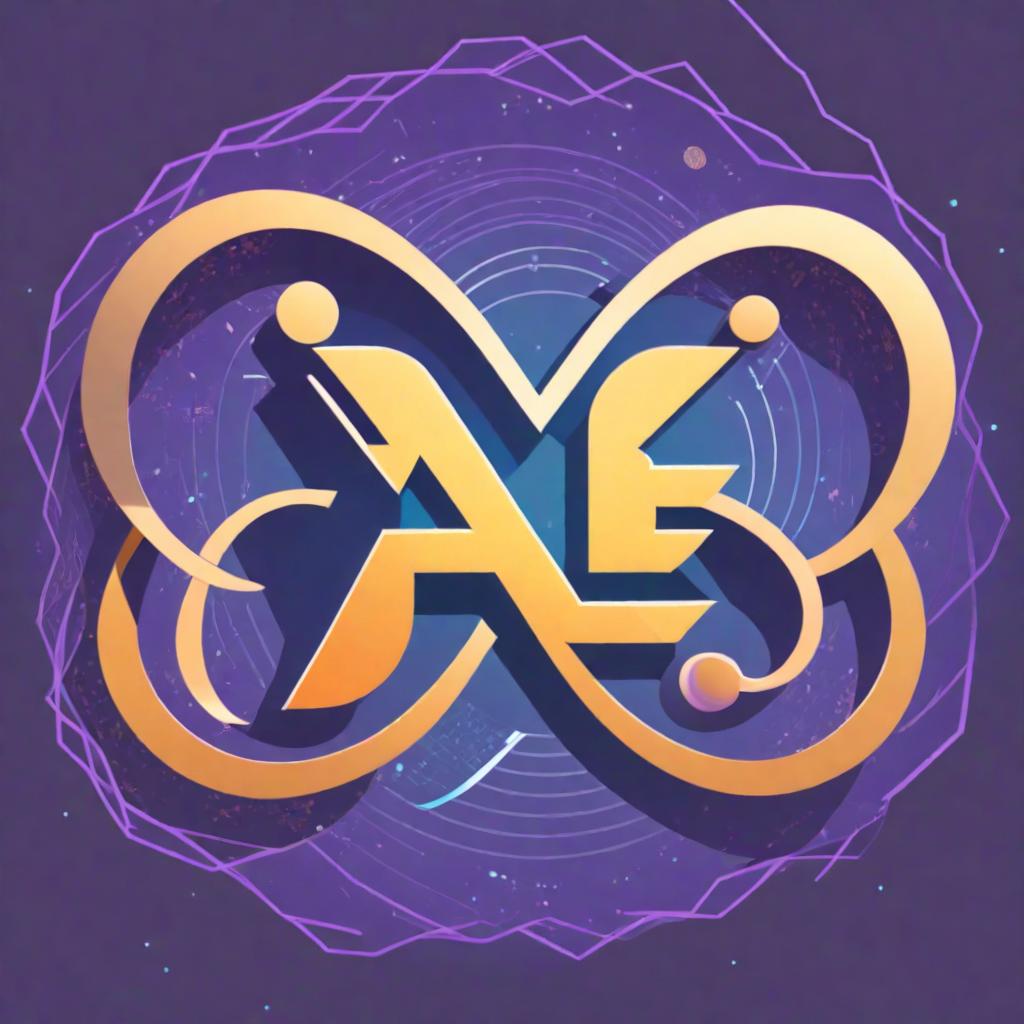  YABE letter, cryptocurrency symbol with infinity in background