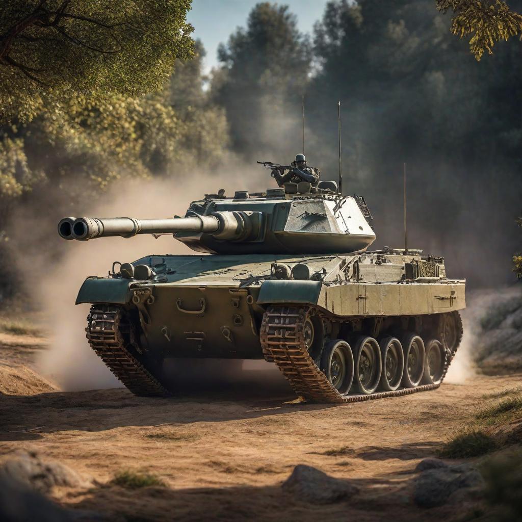  TANQUE DE COMBATE hyperrealistic, full body, detailed clothing, highly detailed, cinematic lighting, stunningly beautiful, intricate, sharp focus, f/1. 8, 85mm, (centered image composition), (professionally color graded), ((bright soft diffused light)), volumetric fog, trending on instagram, trending on tumblr, HDR 4K, 8K