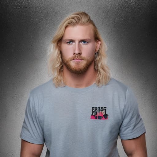 portrait+ style WWE queer blonde hunk dude face