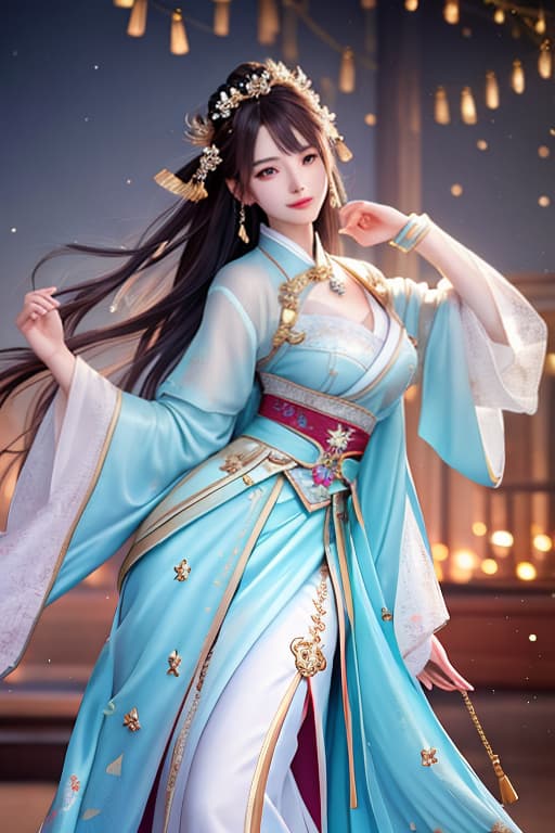  best quality, masterpiece, highres, 1girl,blush,(seductive smile:0.8),star shaped pupils,china hanfu,hair ornament,necklace, jewelry,Beautiful face,upon body, tyndall effect,photorealistic, dark studio, rim lighting, two tone lighting,(high detailed skin:1.2), 8k uhd, dslr, soft lighting, high quality, volumetric lighting, candid, Photograph, high resolution, 4k, 8k, Bokeh hyperrealistic, full body, detailed clothing, highly detailed, cinematic lighting, stunningly beautiful, intricate, sharp focus, f/1. 8, 85mm, (centered image composition), (professionally color graded), ((bright soft diffused light)), volumetric fog, trending on instagram, trending on tumblr, HDR 4K, 8K