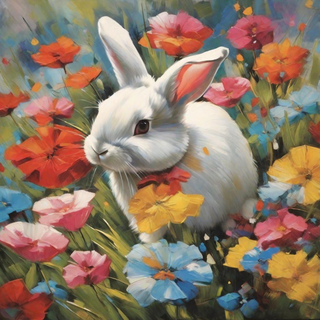  masterpiece, best quality,Painting a bunny