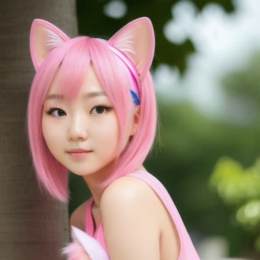  masterpiece, best quality, (1girl), sam yang, beautiful detailed eyes, looking at viewer, upper body, pink hair, shy, cat ears, very detailed, high resolution, sharp, sharp image, 4k, 8k,