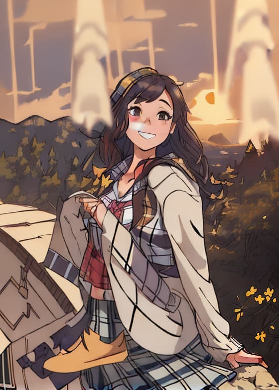  masterpiece, high quality best quality,1girl, bangs, beach, blue sky, blush, bow, breasts, checkered, checkered shirt, checkered skirt, cloud, cloudy sky, collarbone, day, envelope, giving, grass, hair bow, heart, holding, holding letter, horizon, incoming gift, kazami yuuka, leaning forward, lens flare, letter, light rays, long hair, looking at viewer, love letter, mountain, mountainous horizon, ocean, outdoors, plaid, plaid background, plaid bikini, plaid bow, plaid bowtie, plaid bra, plaid dress, plaid headwear, plaid jacket, plaid legwear, plaid necktie, plaid neckwear, plaid panties, plaid pants, plaid ribbon, plaid scarf, plaid shirt, plaid skirt, plaid vest, pov, shirt, skirt, sky, smile, solo, sun, sunbeam, sunlight, tree, unmoving 