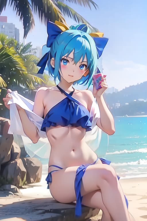  Cirno, bikini, manga style