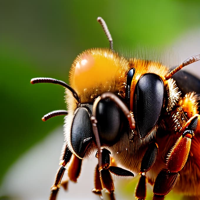 redshift style honey bee hyperrealistic, full body, detailed clothing, highly detailed, cinematic lighting, stunningly beautiful, intricate, sharp focus, f/1. 8, 85mm, (centered image composition), (professionally color graded), ((bright soft diffused light)), volumetric fog, trending on instagram, trending on tumblr, HDR 4K, 8K
