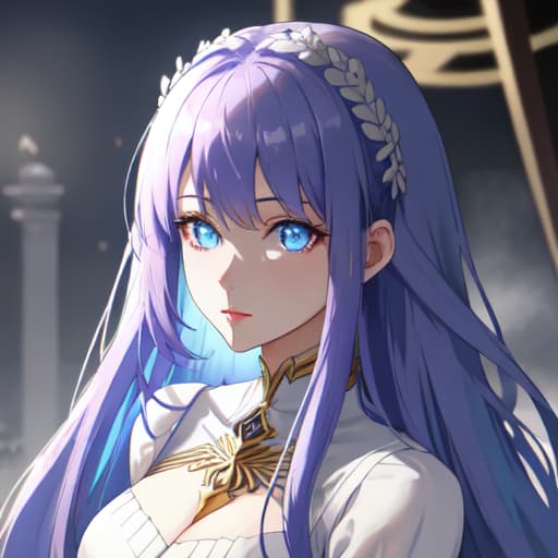  a girl manhua character with purple hair and bright soft blue eyes with white skin wearing noble dress hyperrealistic, full body, detailed clothing, highly detailed, cinematic lighting, stunningly beautiful, intricate, sharp focus, f/1. 8, 85mm, (centered image composition), (professionally color graded), ((bright soft diffused light)), volumetric fog, trending on instagram, trending on tumblr, HDR 4K, 8K