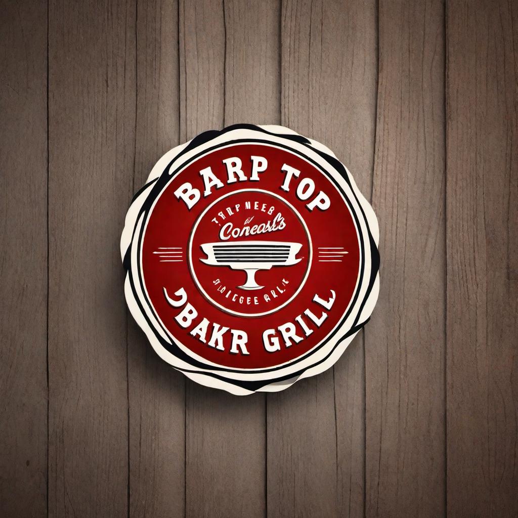  Create logo concepts for a bar&grill named Tip Top Deluxe with a retro 50’s or 60’s style. The logo should capture the essence of a vintage diner with a nostalgic feel, incorporating elements like retro typography, diner motifs, vintage colors, and classic design elements that evoke the 1950s or 1960s era. hyperrealistic, full body, detailed clothing, highly detailed, cinematic lighting, stunningly beautiful, intricate, sharp focus, f/1. 8, 85mm, (centered image composition), (professionally color graded), ((bright soft diffused light)), volumetric fog, trending on instagram, trending on tumblr, HDR 4K, 8K