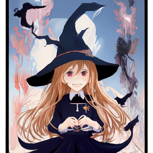  elementary school witch the anime poster hyperrealistic, full body, detailed clothing, highly detailed, cinematic lighting, stunningly beautiful, intricate, sharp focus, f/1. 8, 85mm, (centered image composition), (professionally color graded), ((bright soft diffused light)), volumetric fog, trending on instagram, trending on tumblr, HDR 4K, 8K