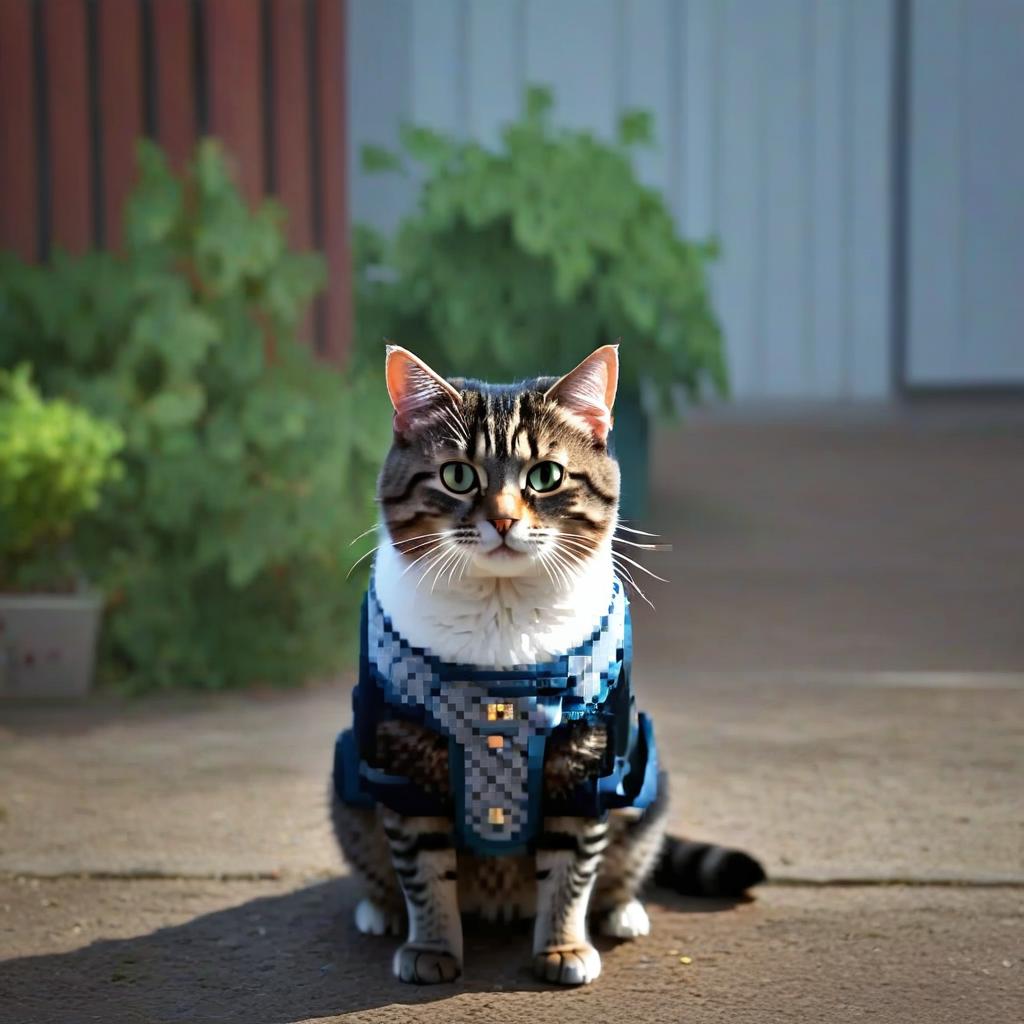  funny cute cat hyperrealistic, full body, detailed clothing, highly detailed, cinematic lighting, stunningly beautiful, intricate, sharp focus, f/1. 8, 85mm, (centered image composition), (professionally color graded), ((bright soft diffused light)), volumetric fog, trending on instagram, trending on tumblr, HDR 4K, 8K