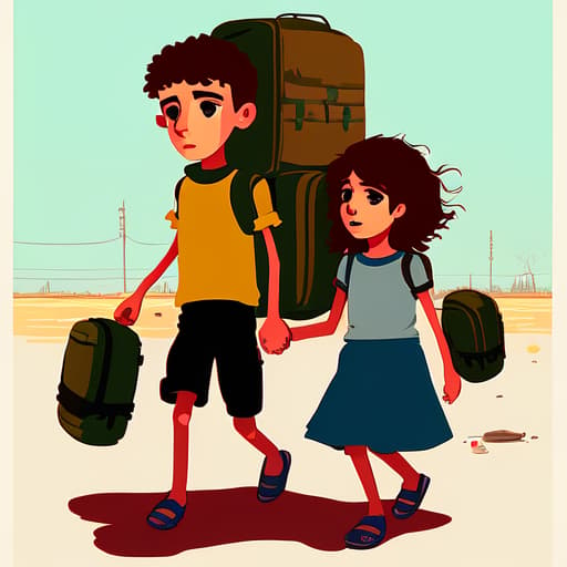  An Editorial Illustration style Bring the kidnapped Israeli children back home from