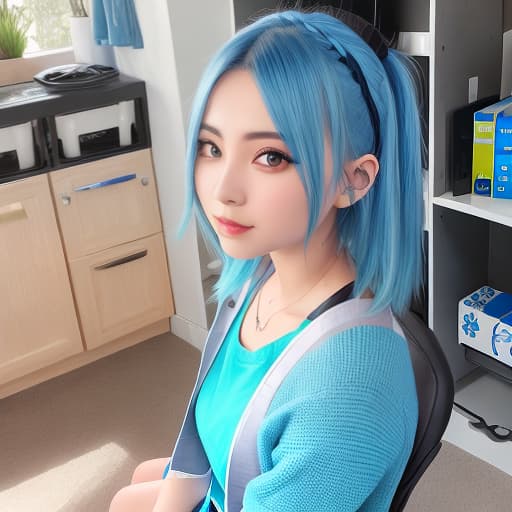  Blue hair, beautiful , , , showing, nothing on, clean , female games