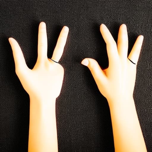  Women's hands in different positions. five fingers on hand