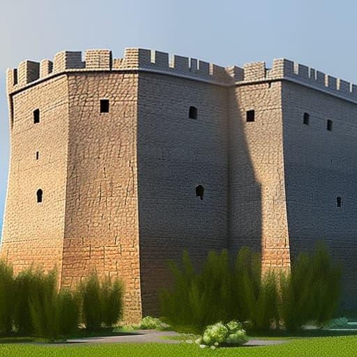 dvarchmodern I need a three dimensional model of the Khazar fortress. The ancient medieval Khazar fortress in the Rostov region near the city of Semikarakorsk was built in the late VIII — early IX century. The fortress is located on an island hill near the town of Semikarakorsk. The borders of the island are the Sal River and small rivers, channels and rivers: Susat and Salak.The fortress was built according to the "square within a square" system, consisted of a fortress measuring 215 × 200 m and a citadel inside it measuring 85 x 80 meters. The fortress city was also of great commercial importance. The fortress and citadel with a total length of six meter walls of almost a kilometer. The fortress is made of mud bricks., realistic, detailed, balanced hyperrealistic, full body, detailed clothing, highly detailed, cinematic lighting, stunningly beautiful, intricate, sharp focus, f/1. 8, 85mm, (centered image composition), (professionally color graded), ((bright soft diffused light)), volumetric fog, trending on instagram, trending on tumblr, HDR 4K, 8K