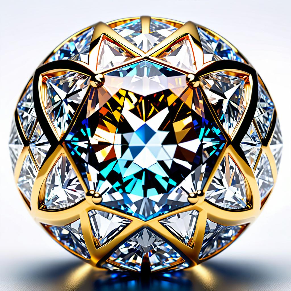  HDR photo of A large jewel with many chaotic angles of silver gold color with shiny volume outlines on a white background. . High dynamic range, vivid, rich details, clear shadows and highlights, realistic, intense, enhanced contrast, highly detailed, hkmagic hyperrealistic, full body, detailed clothing, highly detailed, cinematic lighting, stunningly beautiful, intricate, sharp focus, f/1. 8, 85mm, (centered image composition), (professionally color graded), ((bright soft diffused light)), volumetric fog, trending on instagram, trending on tumblr, HDR 4K, 8K