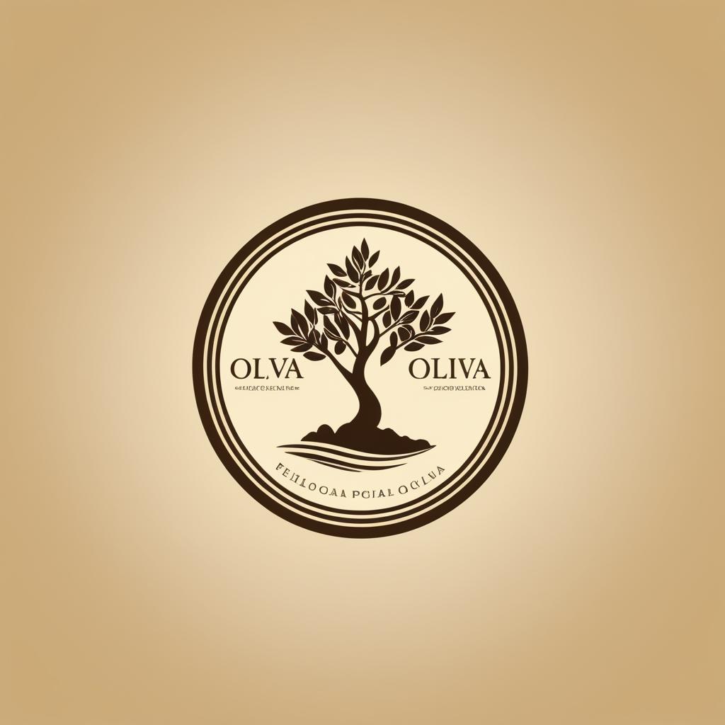  Logo, Un logo de aceite de oliva con estilo petroglifos