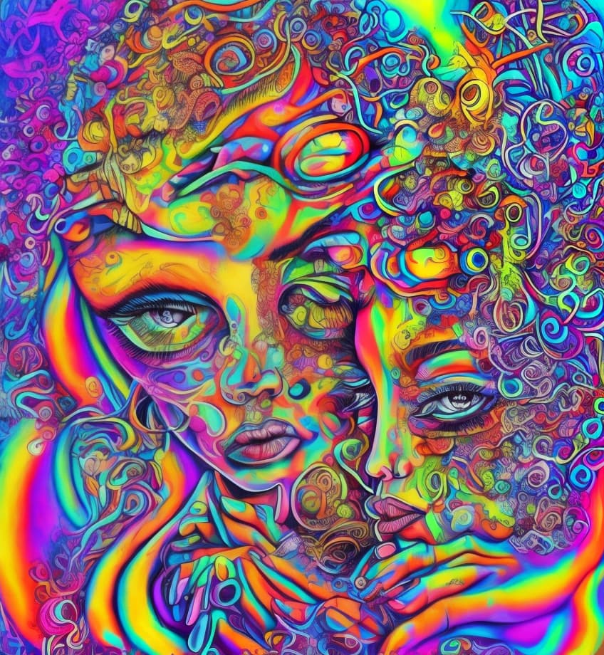  psychedelic woman and man