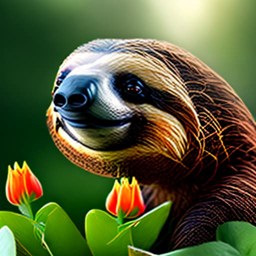 estilovintedois Sloth planting flowers