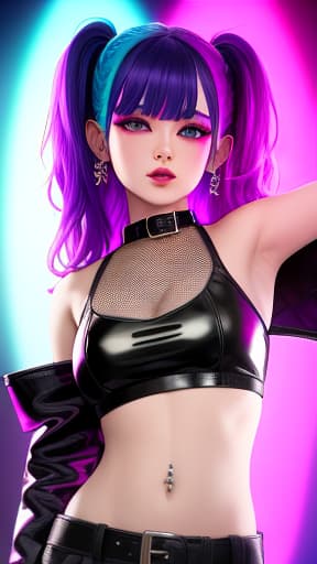  rave goddess, psychedelic leather, crop top, short duster, ((best quality)), ((masterpiece)), highly detailed, absurdres, HDR 4K, 8K