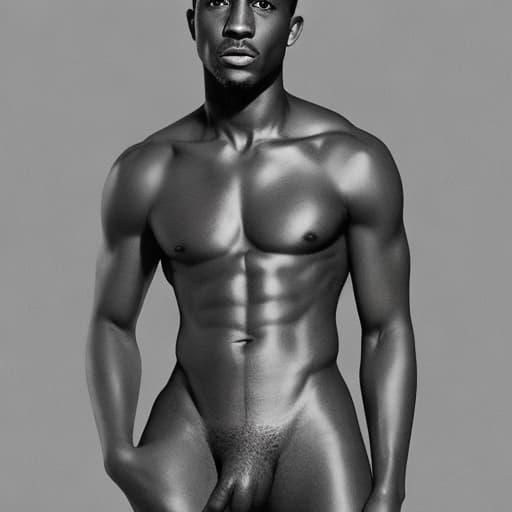  naked black man in style of Wendel pierce