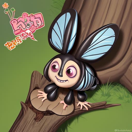  Cute cartoon bark beetle character