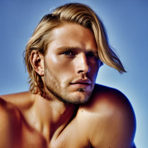 portrait+ style aew queer blonde hunk dude face