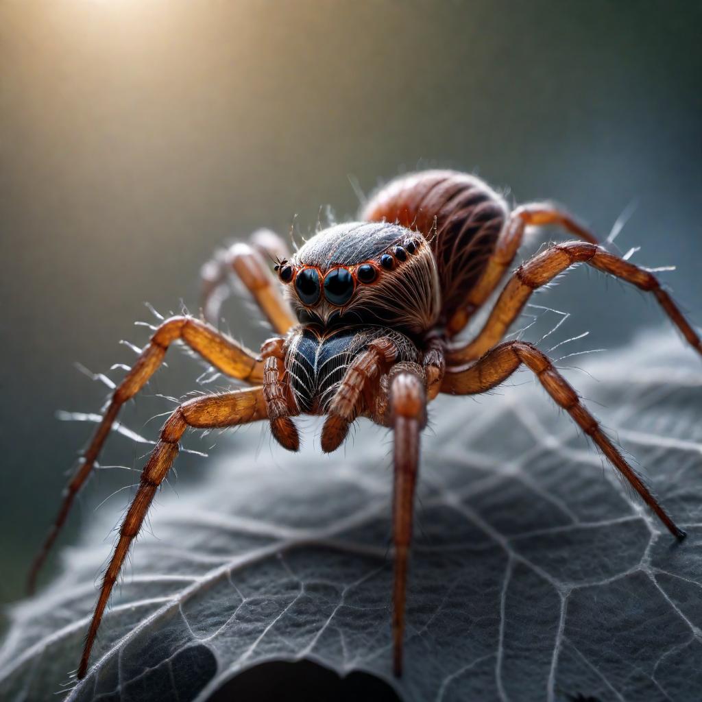  transparent spider hyperrealistic, full body, detailed clothing, highly detailed, cinematic lighting, stunningly beautiful, intricate, sharp focus, f/1. 8, 85mm, (centered image composition), (professionally color graded), ((bright soft diffused light)), volumetric fog, trending on instagram, trending on tumblr, HDR 4K, 8K