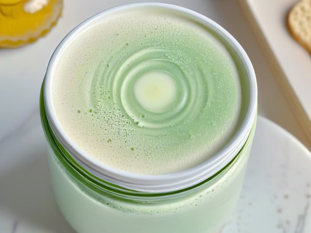  A closeup, ultradetailed image of a glass jar filled with bubbling, active sourdough starter, showcasing the intricate network of bubbles and the texture of the mixture. The starter is situated on a clean, white marble countertop, with soft natural light gently illuminating the scene, emphasizing the minimalistic and professional aesthetic. hyperrealistic, full body, detailed clothing, highly detailed, cinematic lighting, stunningly beautiful, intricate, sharp focus, f/1. 8, 85mm, (centered image composition), (professionally color graded), ((bright soft diffused light)), volumetric fog, trending on instagram, trending on tumblr, HDR 4K, 8K