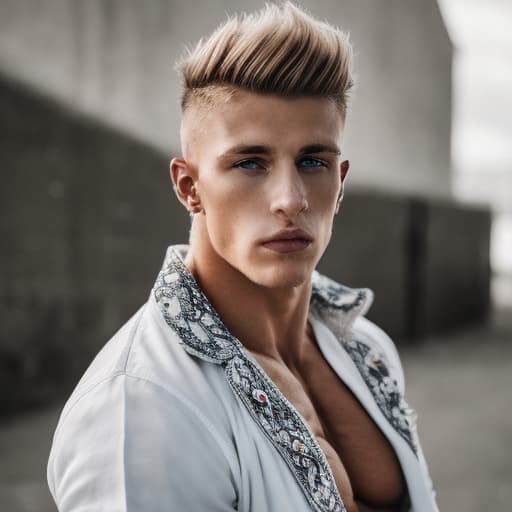 portrait+ style russian ifbb queer blonde very cute dude face