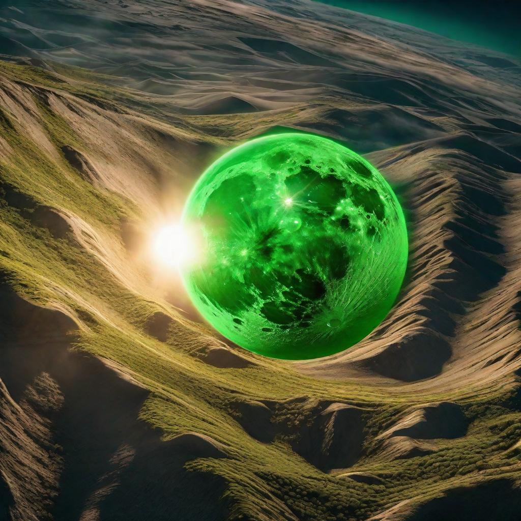  magnificent giant moon is eyeball vision unify bright green matrix eyeball revelation hyperrealistic, full body, detailed clothing, highly detailed, cinematic lighting, stunningly beautiful, intricate, sharp focus, f/1. 8, 85mm, (centered image composition), (professionally color graded), ((bright soft diffused light)), volumetric fog, trending on instagram, trending on tumblr, HDR 4K, 8K