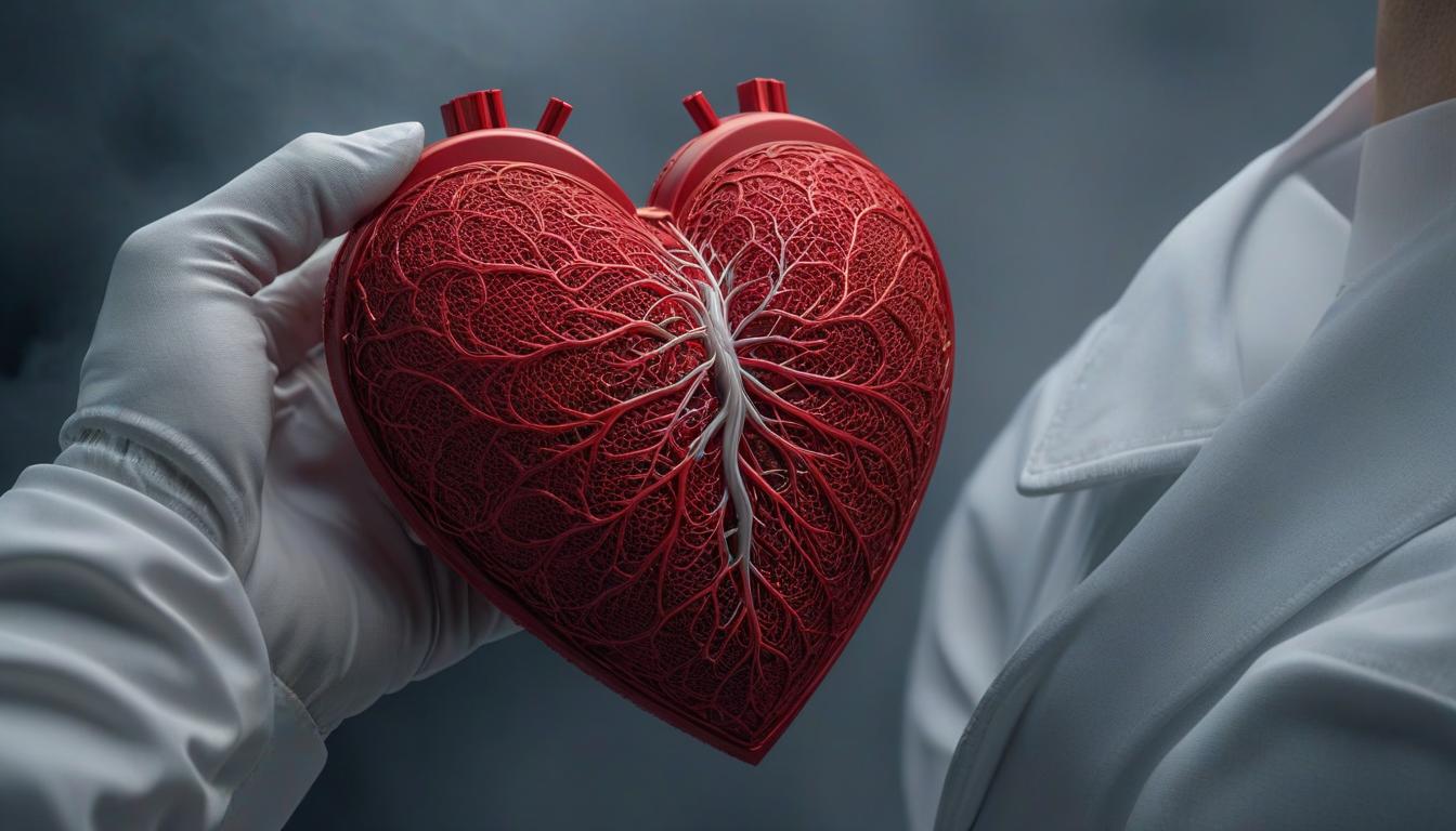  medical patch on mockup of red heart hyperrealistic, full body, detailed clothing, highly detailed, cinematic lighting, stunningly beautiful, intricate, sharp focus, f/1. 8, 85mm, (centered image composition), (professionally color graded), ((bright soft diffused light)), volumetric fog, trending on instagram, trending on tumblr, HDR 4K, 8K