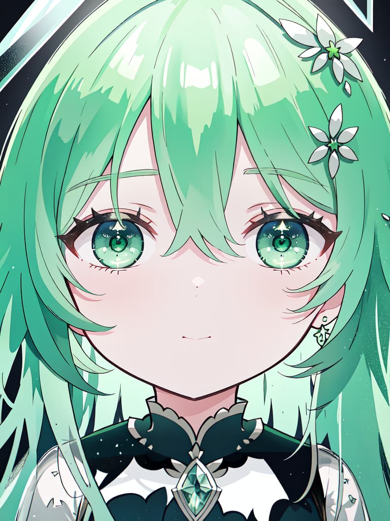  Crushed green hair character pressed by stainless steel glass, masterpiece, best quality,8k,ultra detailed,high resolution,an extremely delicate and beautiful,hyper detail