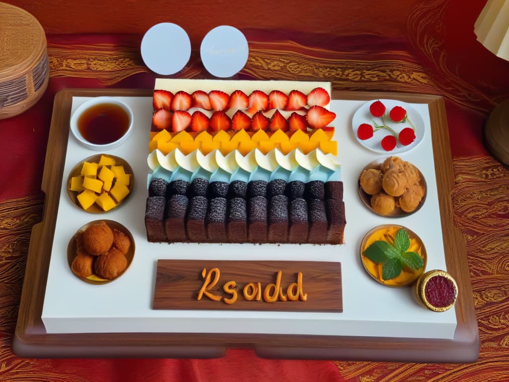  An ultradetailed, 8k resolution image of a diverse group of people of various ethnicities and abilities gathered around a beautifully decorated table filled with a colorful array of inclusive themed desserts. Each dessert is meticulously crafted to represent different cultures and celebrations, showcasing the beauty of diversity and inclusion in a visually stunning and minimalistic way. hyperrealistic, full body, detailed clothing, highly detailed, cinematic lighting, stunningly beautiful, intricate, sharp focus, f/1. 8, 85mm, (centered image composition), (professionally color graded), ((bright soft diffused light)), volumetric fog, trending on instagram, trending on tumblr, HDR 4K, 8K