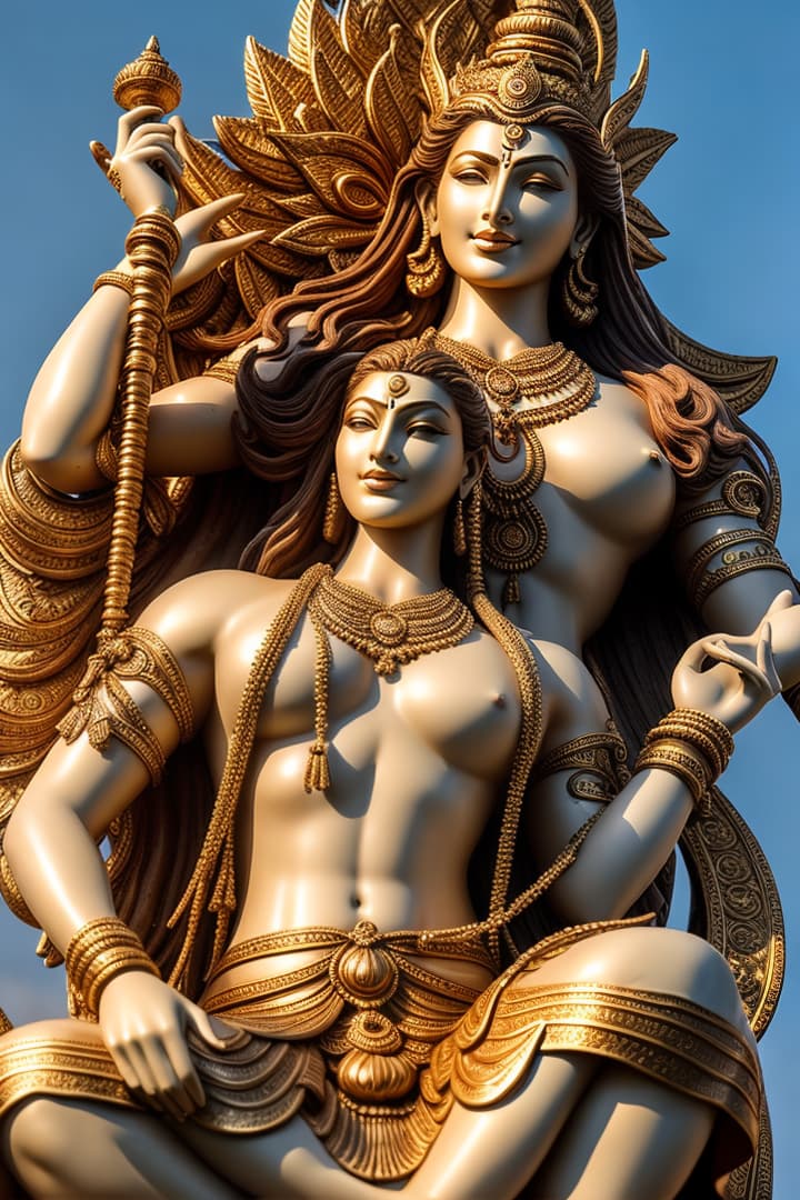  Shiva blessing to be rich in the universe hyperrealistic, full body, detailed clothing, highly detailed, cinematic lighting, stunningly beautiful, intricate, sharp focus, f/1. 8, 85mm, (centered image composition), (professionally color graded), ((bright soft diffused light)), volumetric fog, trending on instagram, trending on tumblr, HDR 4K, 8K