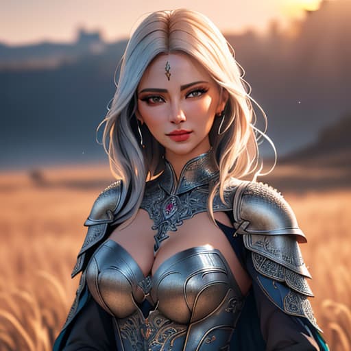  Portrait of a girl, the most beautiful in the world, (medieval armor), metal reflections, upper body, outdoors, intense sunlight, far away castle, professional photograph of a stunning woman detailed, sharp focus, dramatic, award winning, cinematic lighting, volumetrics dtx, (film grain, blurry background, blurry foreground, bokeh, depth of field, sunset, interaction, Perfectchainmail), (masterpiece), (extremely intricate:1.3), (ultra realistic) hyperrealistic, full body, detailed clothing, highly detailed, cinematic lighting, stunningly beautiful, intricate, sharp focus, f/1. 8, 85mm, (centered image composition), (professionally color graded), ((bright soft diffused light)), volumetric fog, trending on instagram, trending on tumblr, HDR 4K, 8K