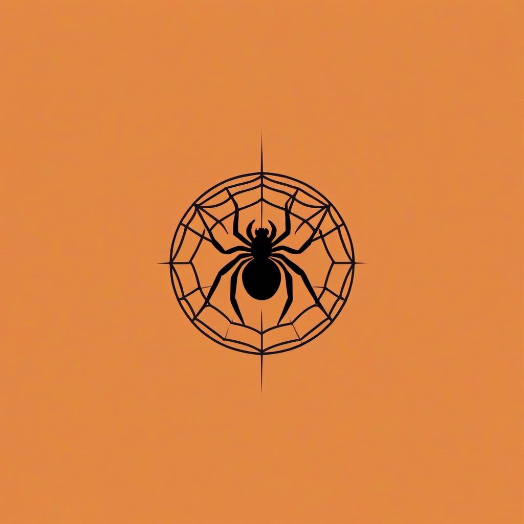  Logo for a handicraft store called "little arachna store", minimalistic, round, with a cobweb, a spider in the center of the circle, the spider has an eyeball instead of a body, a cobweb