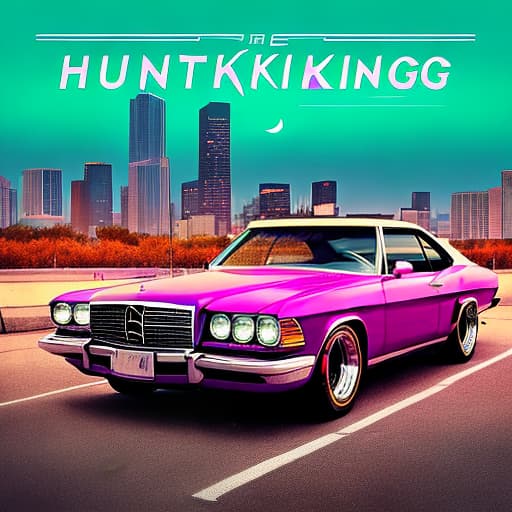 nvinkpunk Make me a album cover of hustle king. The African American rapper from Milwaukee. need a backdrop of Milwaukee rainning sleet snow hustle king. Ride in the benz and from the front view you can see the subject driving