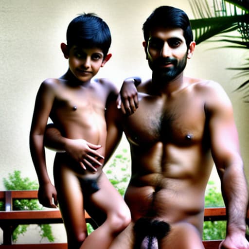  a naked Indian handsome father bath his nude son ( cute butt)