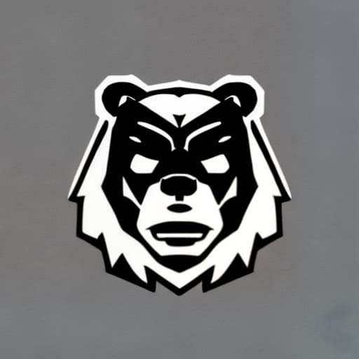  minimalist angry bear head logo