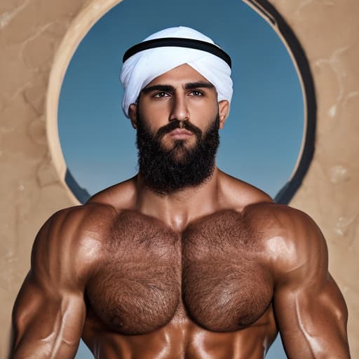 portrait+ style Arabian queer fitness model brunette hunk face