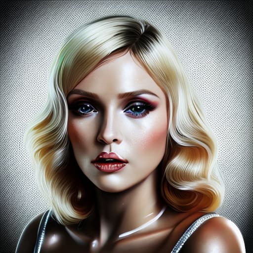 portrait+ style russian queer famous pop singer blonde milf female face