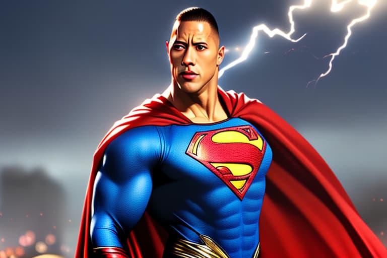  Dwayne Johnson dressed as Superman