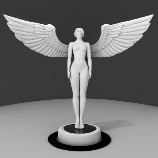  A 3D photograph of a giant hourglass with a male angel of light standing on one side and a female angel of god standing on the other side.