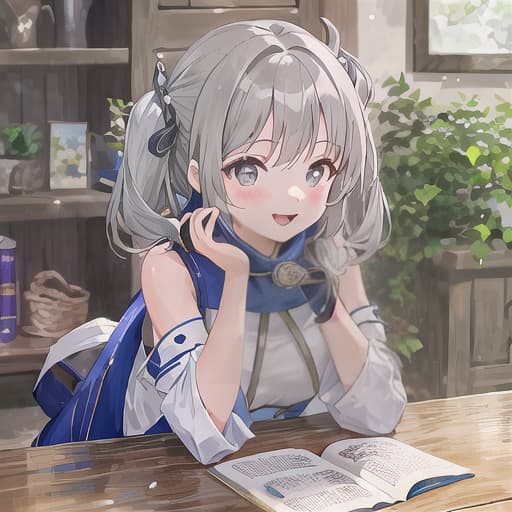  master piece , best quality,Girl Cute Gray hair