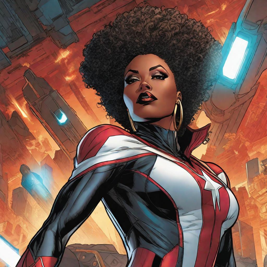  Cómo sería wanda como una viuda negra , marvel comic panel, dc animated comic panel, comic panel, manga and manhwa style panel, portrait, young person face, style for marvel comic, anime comic panel style hyperrealistic, full body, detailed clothing, highly detailed, cinematic lighting, stunningly beautiful, intricate, sharp focus, f/1. 8, 85mm, (centered image composition), (professionally color graded), ((bright soft diffused light)), volumetric fog, trending on instagram, trending on tumblr, HDR 4K, 8K